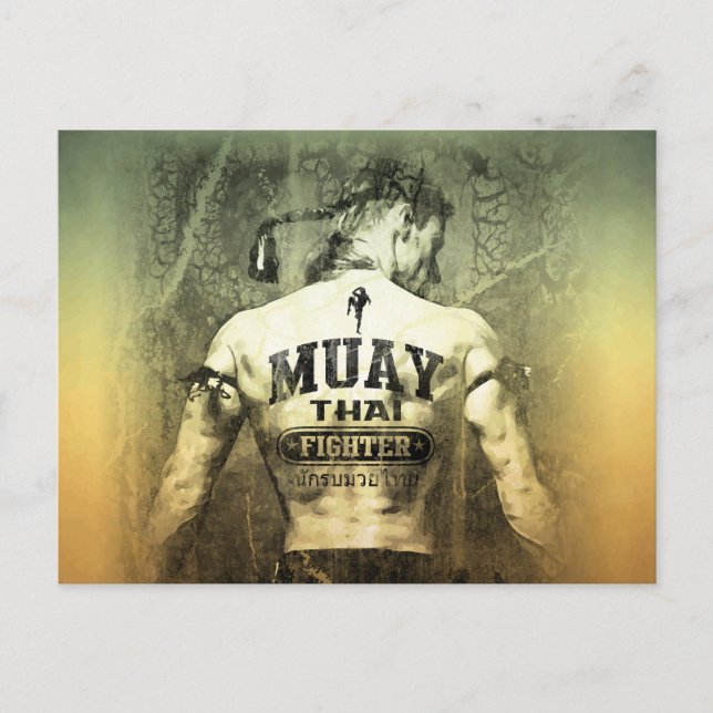 Cartão Postal Vintage Muay Thai Fighter (Frente)