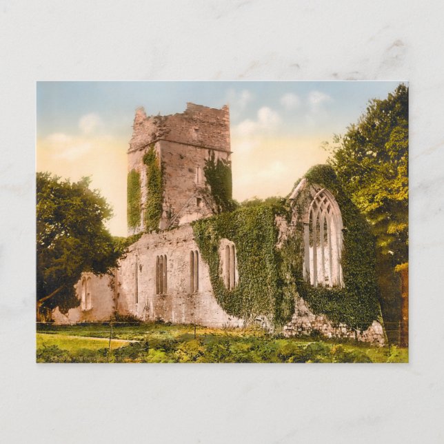 Cartão Postal Vintage Muckross Abbey Killarney Irlanda (Frente)