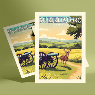 Cartão Postal Vintage Murfreesboro Tennessee