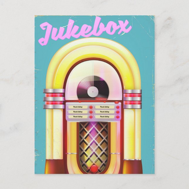 Cartão Postal Vintage Music Jukebox (Frente)