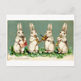 Cartão Postal Vintage Musical Bunnies