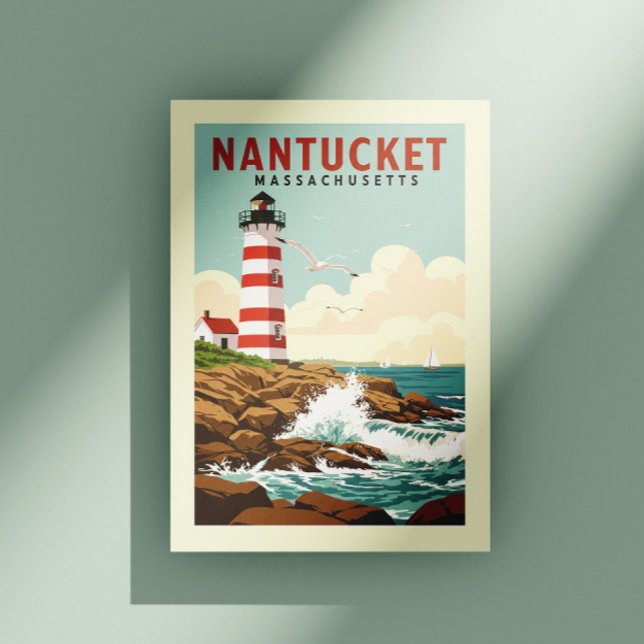 Cartão Postal Vintage Nantucket Massachusetts (Criador carregado)