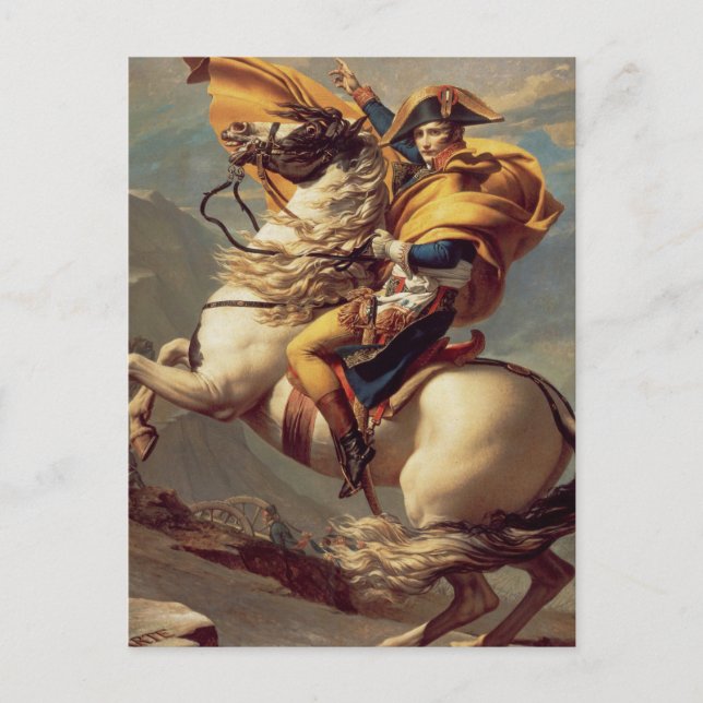 Cartão Postal Vintage Napoleon cruzando os Alpes (Frente)
