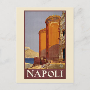 Cartão Postal Vintage Nápoles Itália Napoli Italia Viagem