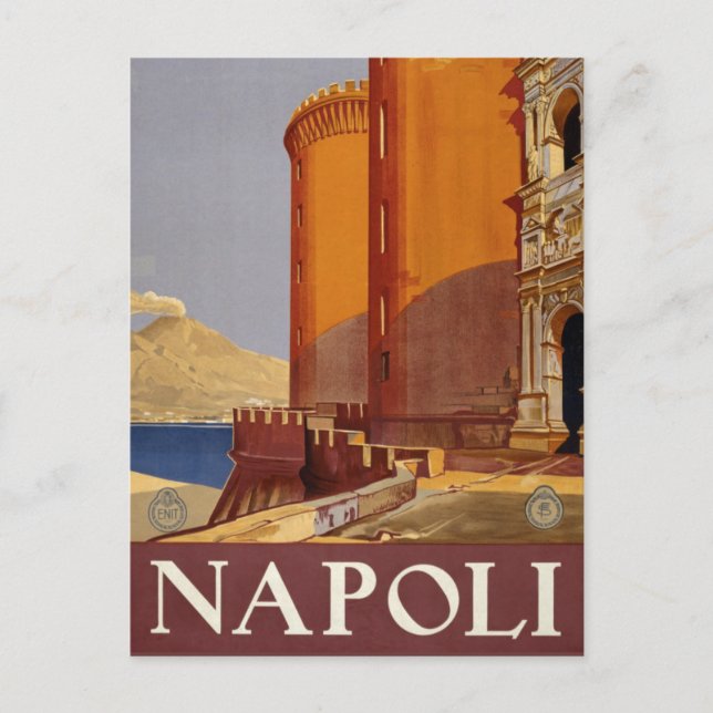 Cartão Postal Vintage Napoli Italia Nápoles Itália Viagem (Frente)