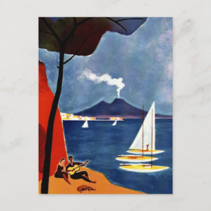 Cartão Postal Vintage Napoli Viagem Love Romance