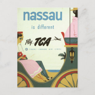 Cartão Postal Vintage Nassau Bahamas Viagem
