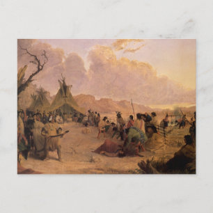 Cartão Postal Vintage Native American, dança de medicina por Ea