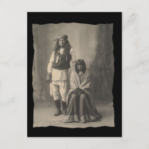 Cartão Postal Vintage Native American Henry Wilson e Wife Moja