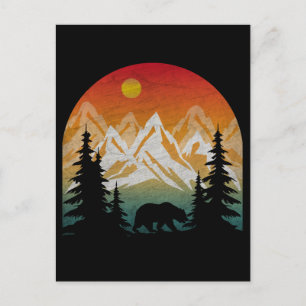 Cartão Postal Vintage Nature Bear