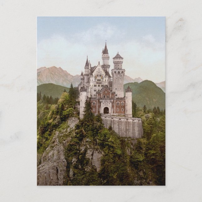 Cartão Postal Vintage Neuschwanstein Bayern (Frente)