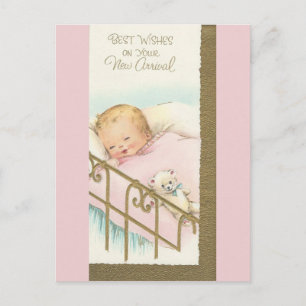 Cartão Postal Vintage "New Arrival" Baby