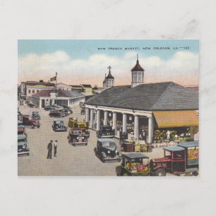 Cartão Postal Vintage New French Market New Orleans Louisiana
