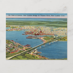 Cartão Postal Vintage New London Bridge, New London, Connecticut