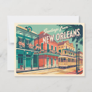 Cartão postal Vintage New Orleans   Saudações de