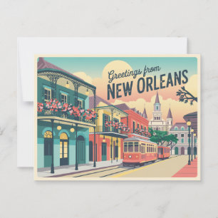 Cartão postal Vintage New Orleans   Saudações de