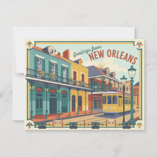 Cartão postal Vintage New Orleans   Saudações de