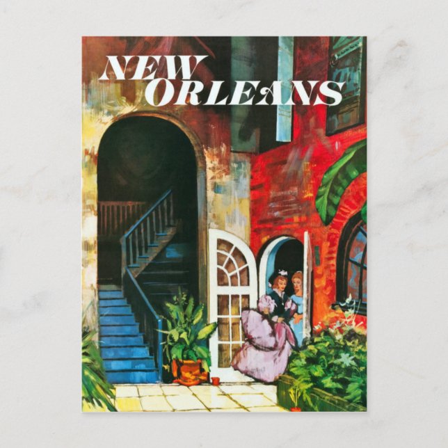 Cartão Postal Vintage New Orleans Viagem (Frente)