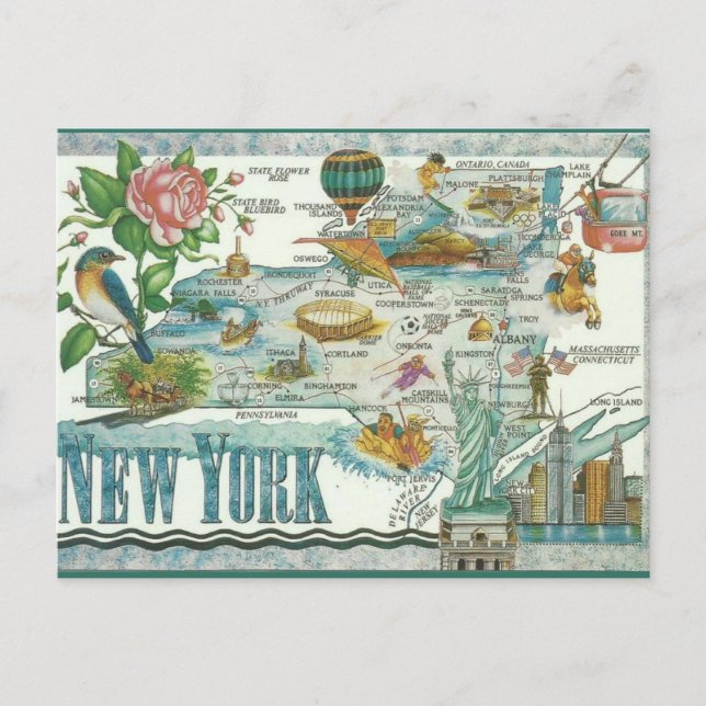Cartão postal Vintage New York (Frente)