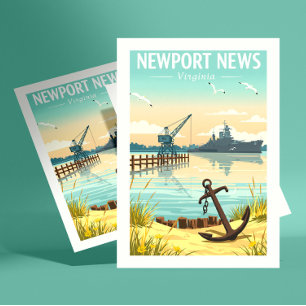 Cartão Postal Vintage Newport News Virginia