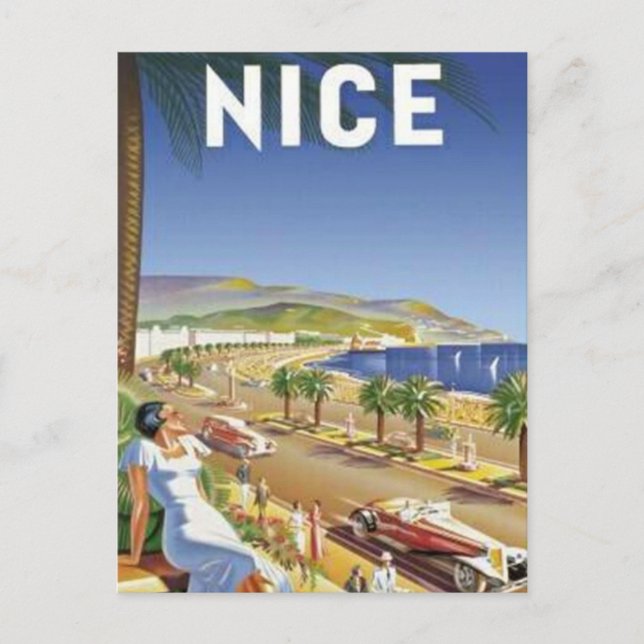 Cartão Postal Vintage Nice, França - (Frente)