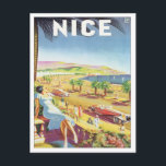 Cartão Postal Vintage Nice France<br><div class="desc">Bela Viagens vintage do Mar Mediterrâneo França Arte Nossa coleção de posteres de viagens e impressões antigos ilustra as paisagens exóticas da Europa em Marrocos, hotéis elegantes e resorts luxuosos em todo o mundo desde Monte Carlo até Pasadena e Bangkok. Visite férias nostálgicas e destinos de viagem em todo o...</div>