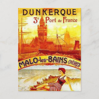 Cartão Postal Vintage Nord-Pas-de-Calais, Dunkerque, França -