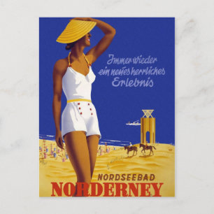 Cartão Postal Vintage Norderney Alemanha