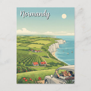 Cartão Postal Vintage Normandy France Viagem