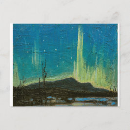 Cartão Postal Vintage Norte Lights Scene por Tom Thomson