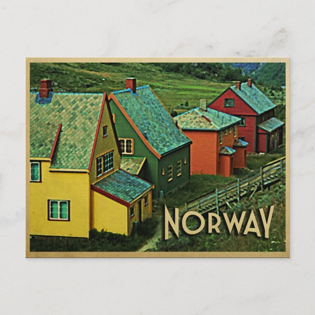 Cartão Postal Vintage Noruega (Frente)