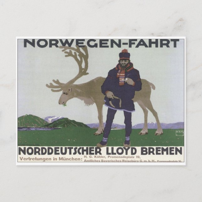 Cartão Postal Vintage Noruen Fahrt (Frente)