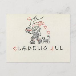 Cartão Postal Vintage Norway Christmas Card Glaedeling Jul