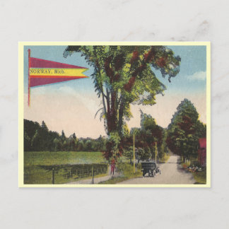 Cartão Postal Vintage Norway Michigan