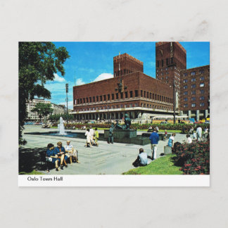 Cartão Postal Vintage Norway, Oslo Town Hall