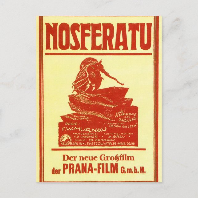 Cartão postal Vintage Nosferatu (Frente)