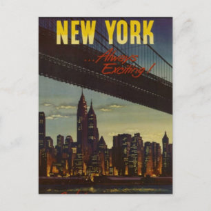 Cartão Postal Vintage Nova Iorque, EUA -