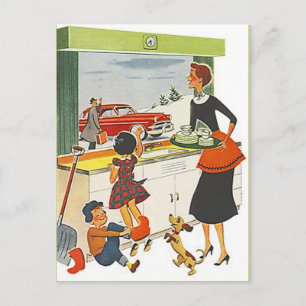 Cartão postal Vintage Novo trabalho doméstico Mo