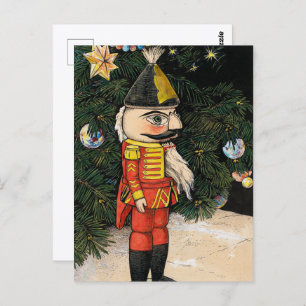 Cartão Postal Vintage Nutcracker Sob Árvore De Natal