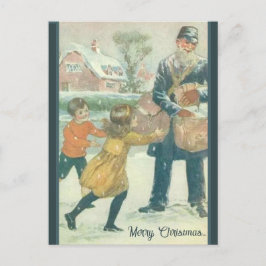 Cartão Postal Vintage O Cartão-Postal De Natal Do Mailman