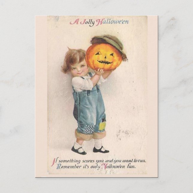 Cartão Postal Vintage o Dia das Bruxas do KRW (Frente)