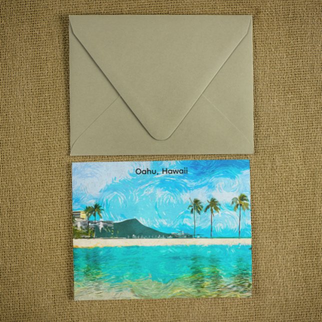 Cartão Postal Vintage Oahu Hawaii - Paraíso Viagem (Vintage Oahu Hawaii Travel Island Paradise Postcard)