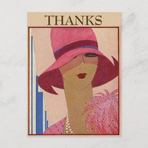 Cartão Postal Vintage OBRIGADO,  alterar texto Postcard