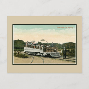 Cartão Postal Vintage Observation car Montreal, 1900