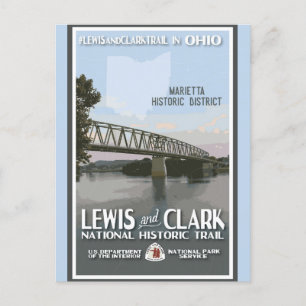 Cartão Postal Vintage Ohio Marietta Viagem