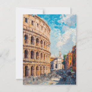Cartão Postal Vintage Oil Painting Viagem Postcard Roma