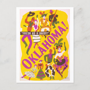 Cartão Postal Vintage Oklahoma Rodgers + Hammerstein Show Poster