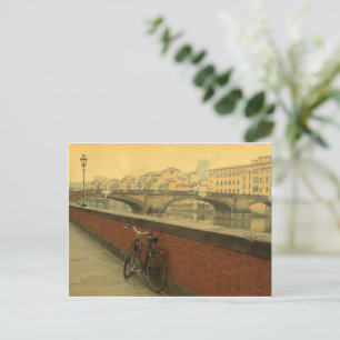 Cartão Postal Vintage Old Bridge Ponte Vecchio Florence Postcard