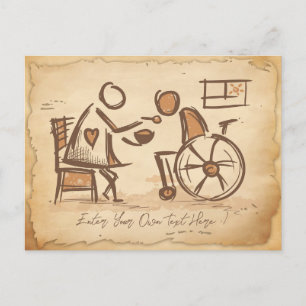 Cartão Postal Vintage Old Fashion Care Assistant