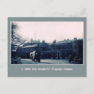 Cartão Postal vintage Old Windmill pub Clapham Common